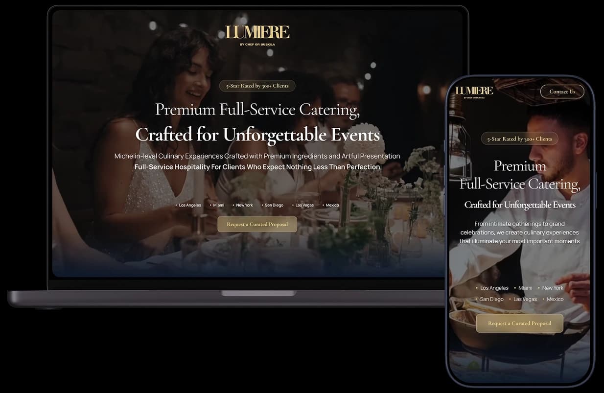 Lumiere Catering — website built by Growth Key