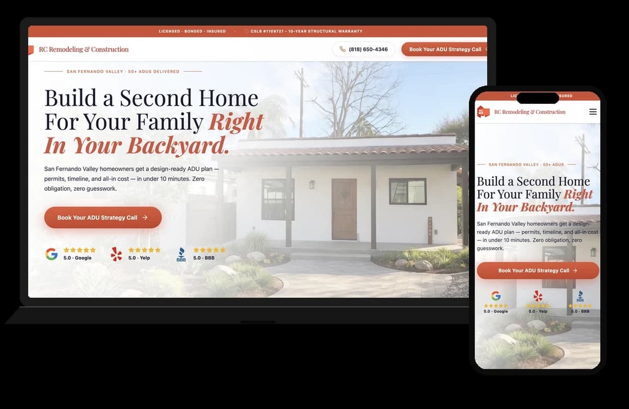 RC Remodeling — website built by Growth Key